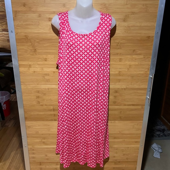 Croft & Barrow Red and White Geometric Dress - Picture 6 of 6